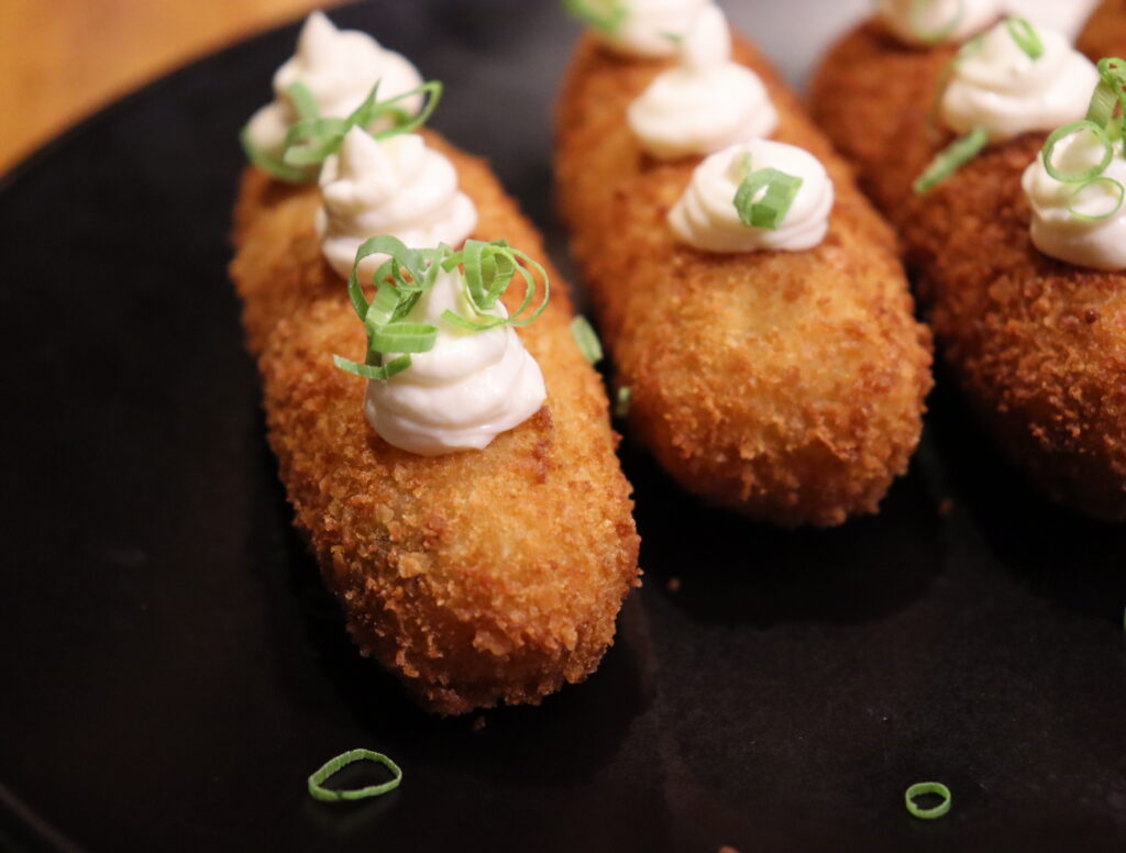 bolinho de bacalhau no eco club vale verde