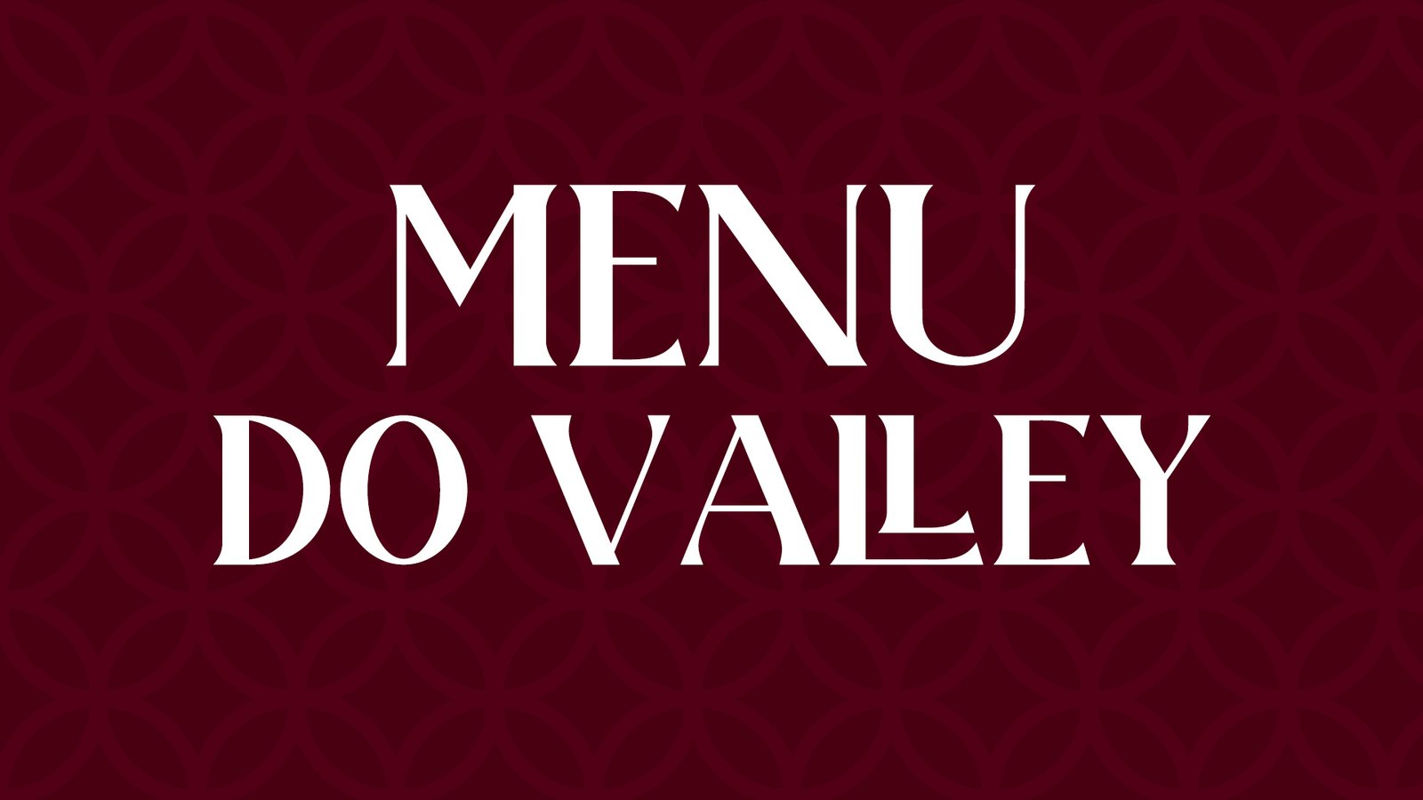 MENU DO VALLEY ECO CLUB VALE VERDE